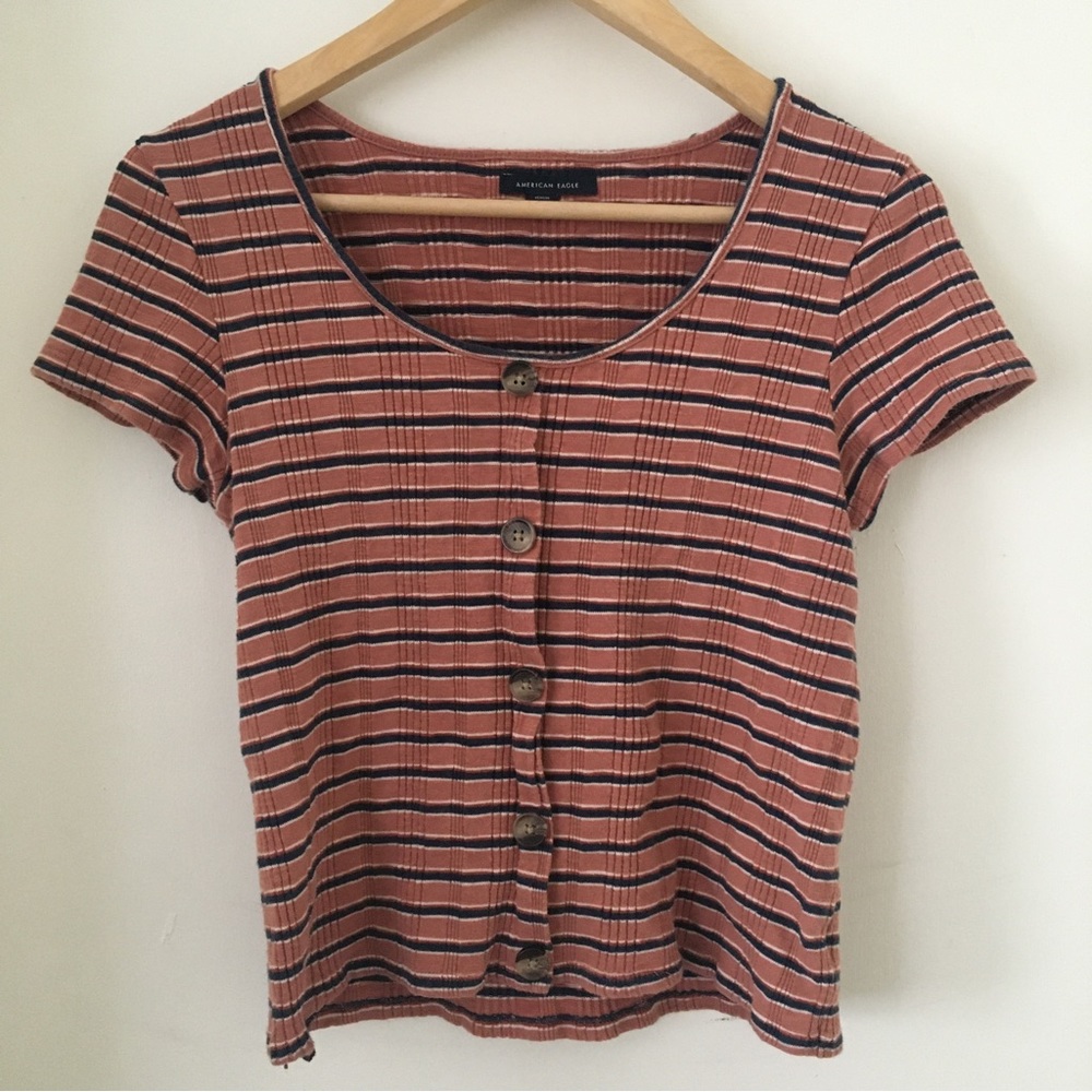 American Eagle Striped Button Shirt